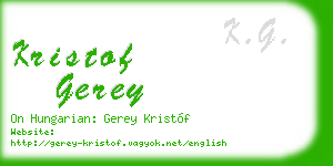 kristof gerey business card