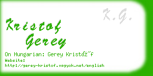 kristof gerey business card